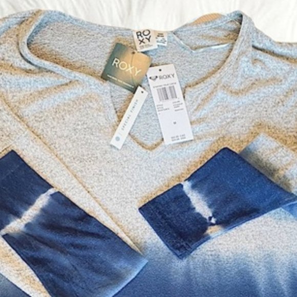 ROXY Super Soft Staying True Crew Dip Dye Long Sleeve PJ TOP Only - Picture 7 of 12